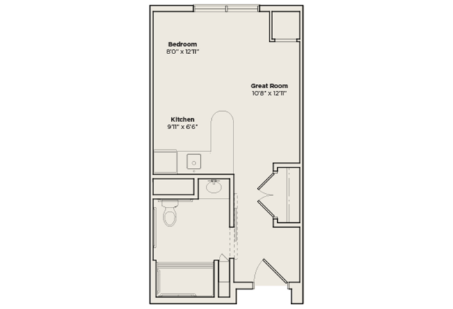 assisted living studio apartment floor plan