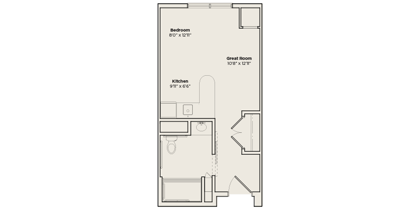 assisted living studio apartment floor plan