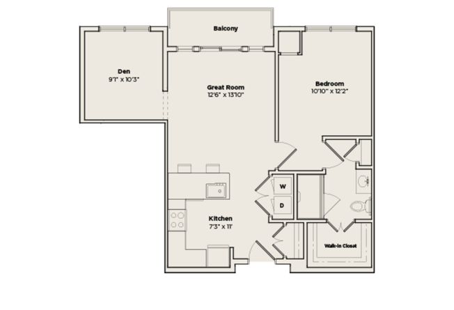 Atherton I senior living apartment floor plan