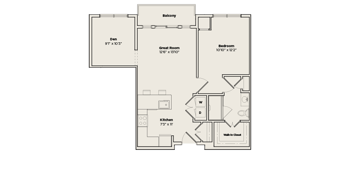 Atherton I senior living apartment floor plan