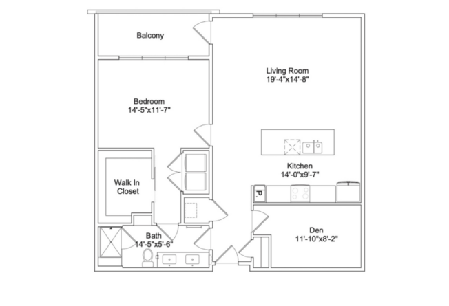 The 501 - One Bedroom Apartment with Den – Independent Living