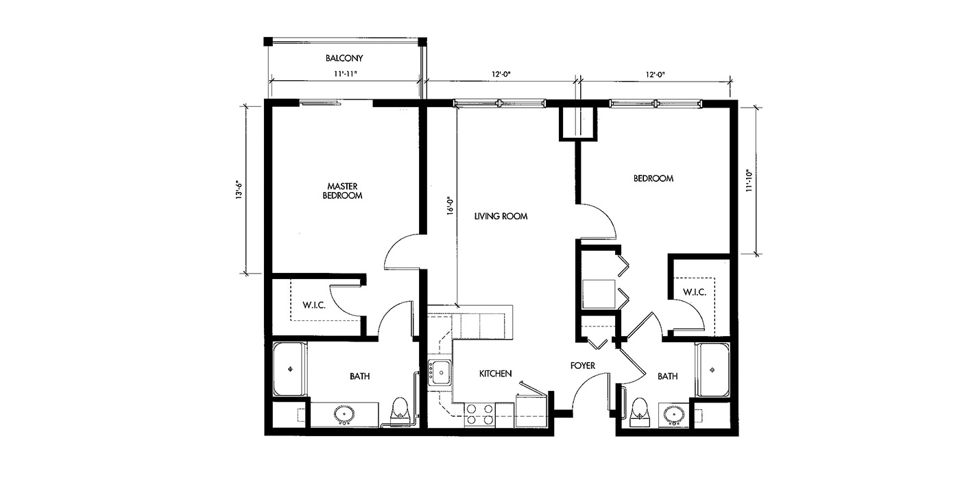 Plush Mills - 2 Bedroom Floorplan