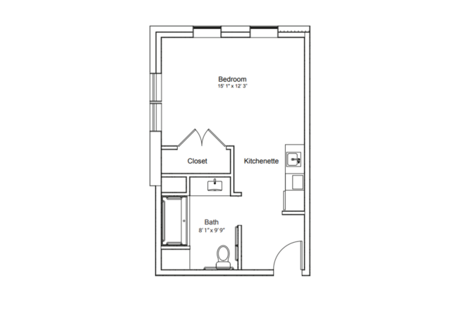 Village Crossing – Studio – Assisted Living