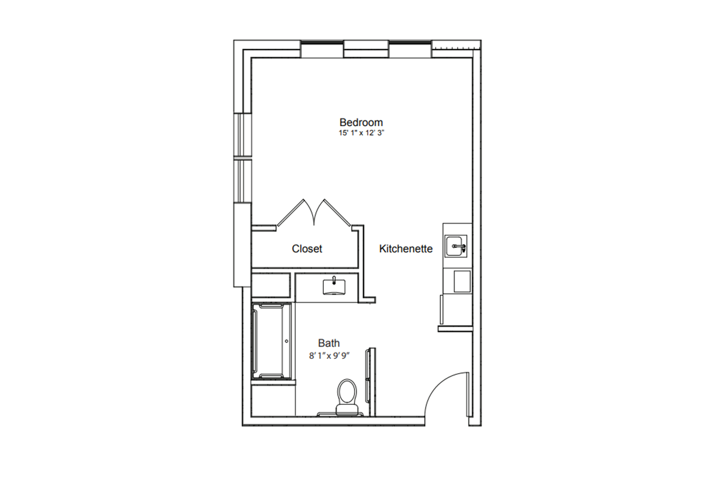 Village Crossing – Studio – Assisted Living