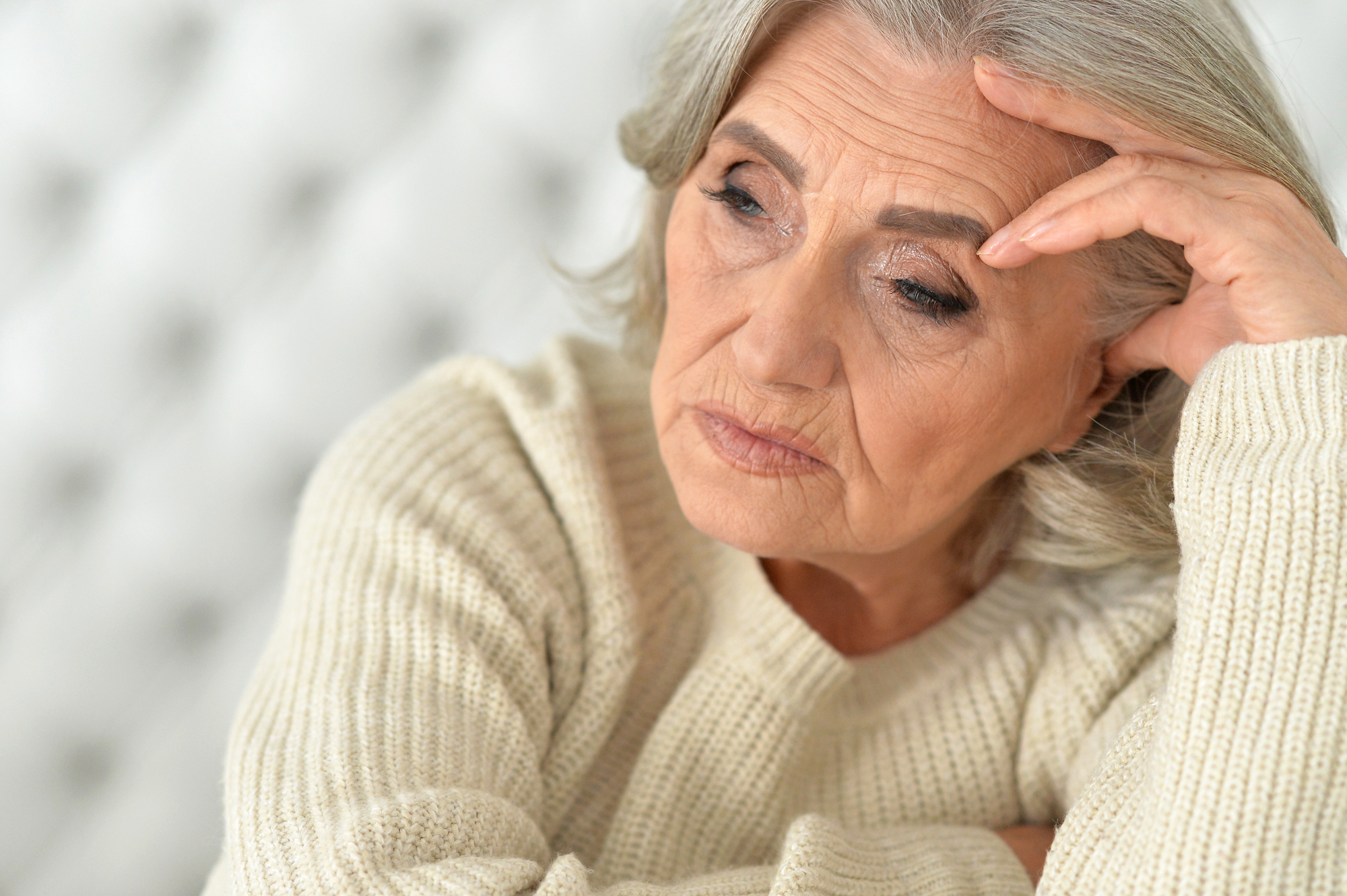 Image of a senior woman with fatigue.